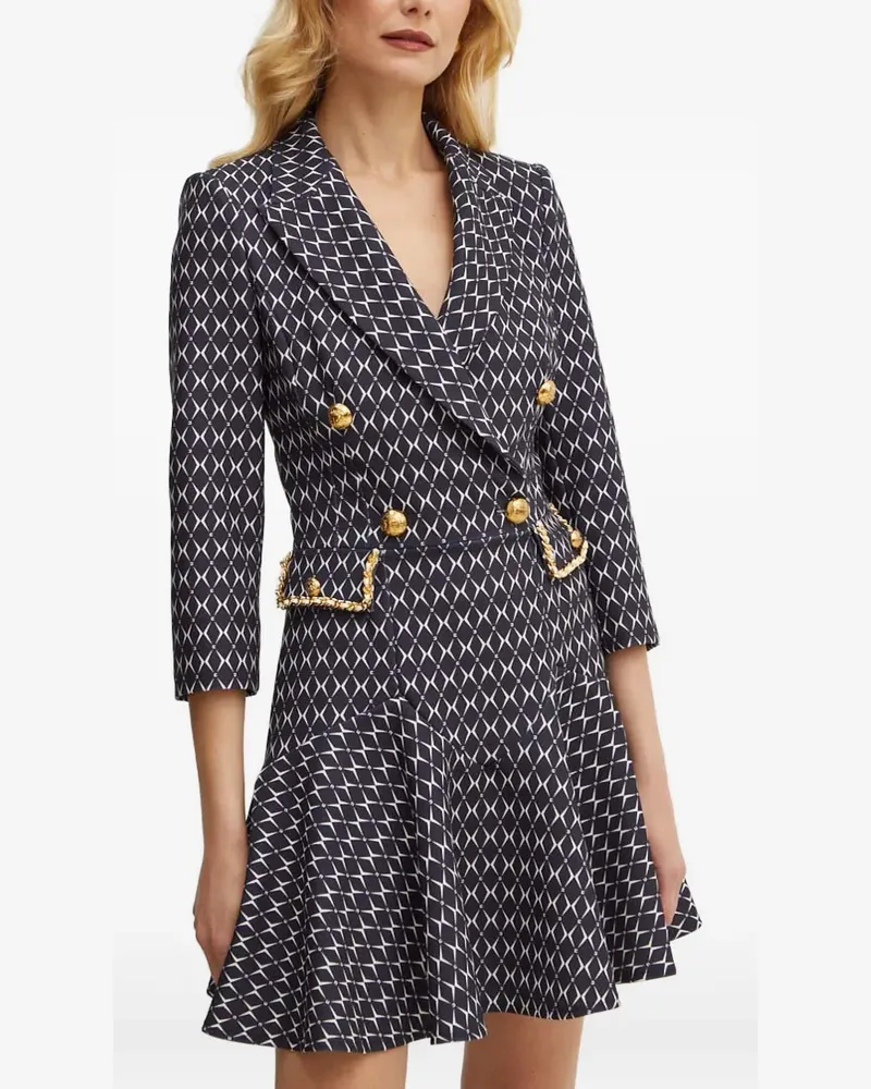 Elisabetta Franchi Geknöpftes Kleid mit Kette - Schwarz Schwarz