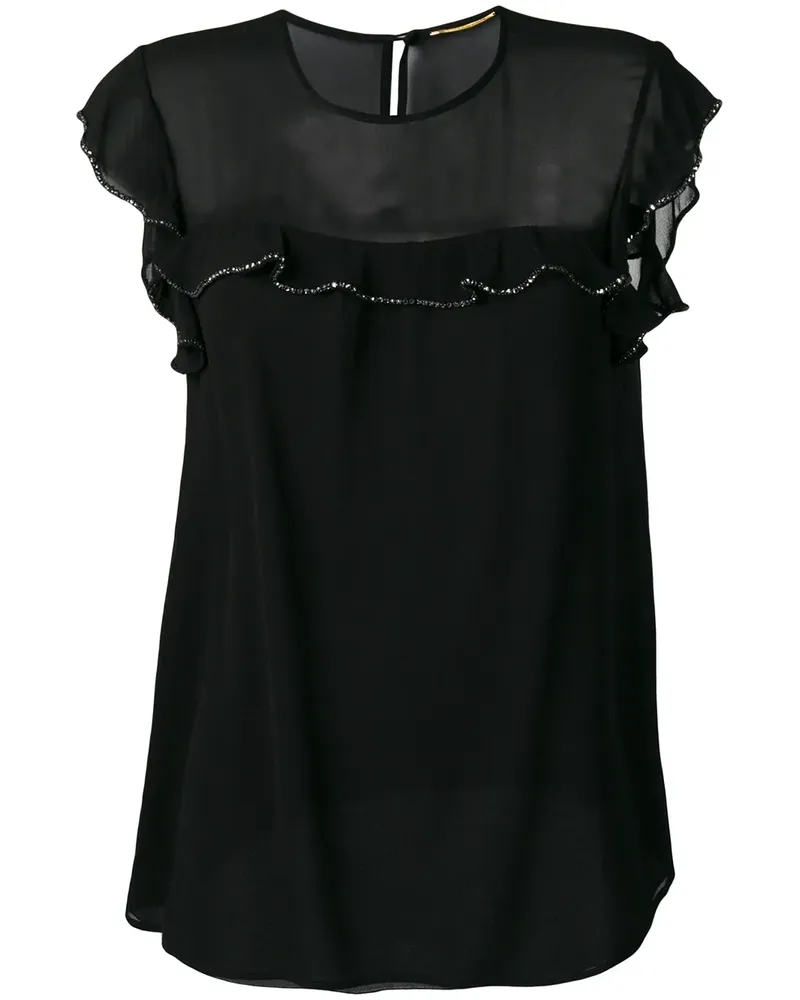 Saint Laurent Bluse mit Kristallen - Schwarz Schwarz