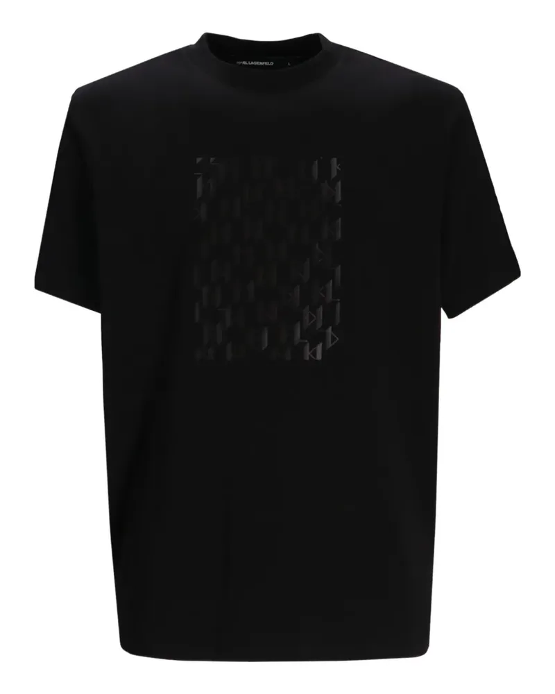 Karl Lagerfeld Geometrisch gemustertes T-Shirt - Schwarz Schwarz