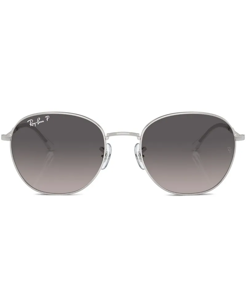 Ray Ban Runde Sonnenbrille mit Logo-Print - Silber Silber