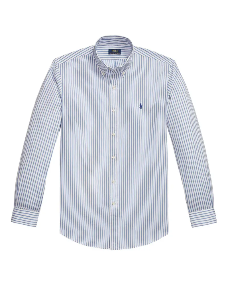 Ralph Lauren Gestreiftes Hemd mit Knopfleiste - Weiß Weiß