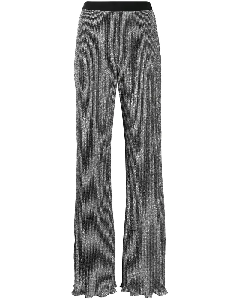 Alberta Ferretti Ausgestellte Lurex-Strickhose - Schwarz Schwarz