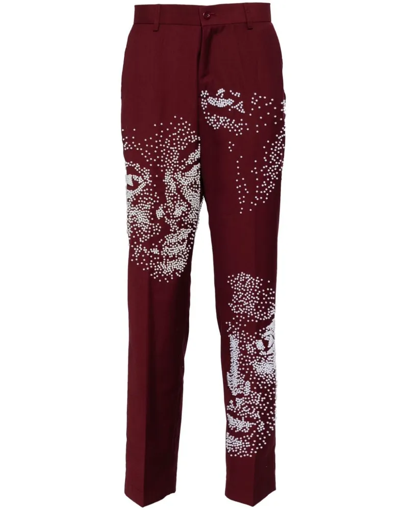 KidSuper Straight-Leg-Hose mit Kunstperlen - Rot Rot