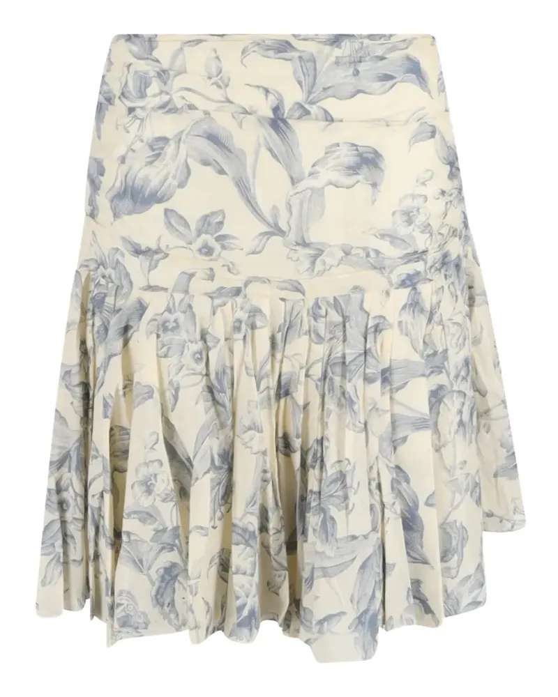 Sandro floral-print mini skirt - Nude Nude