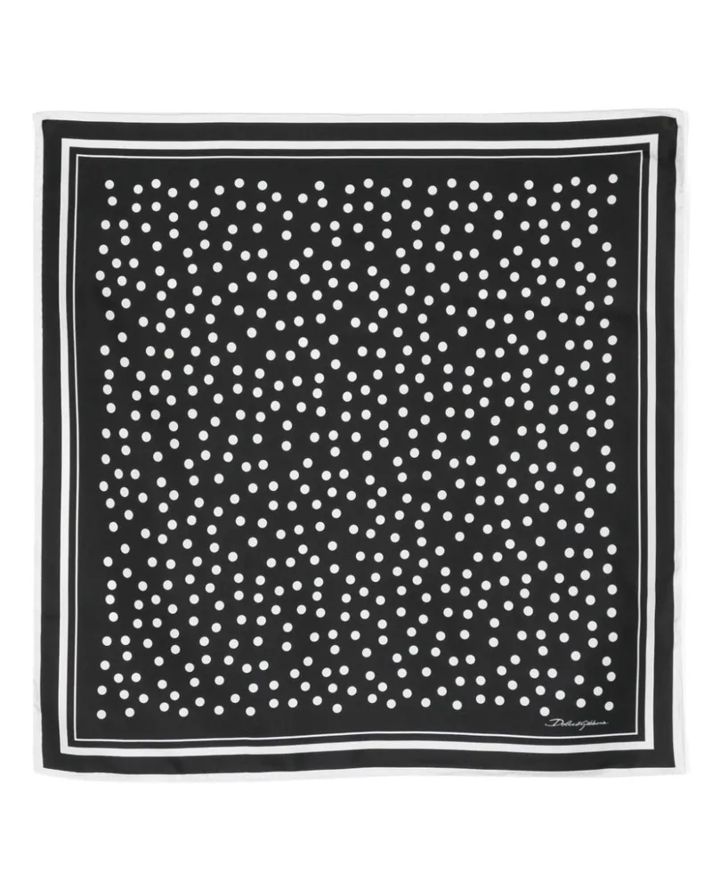 Dolce & Gabbana Seidenschal mit Polka Dots - Schwarz Schwarz