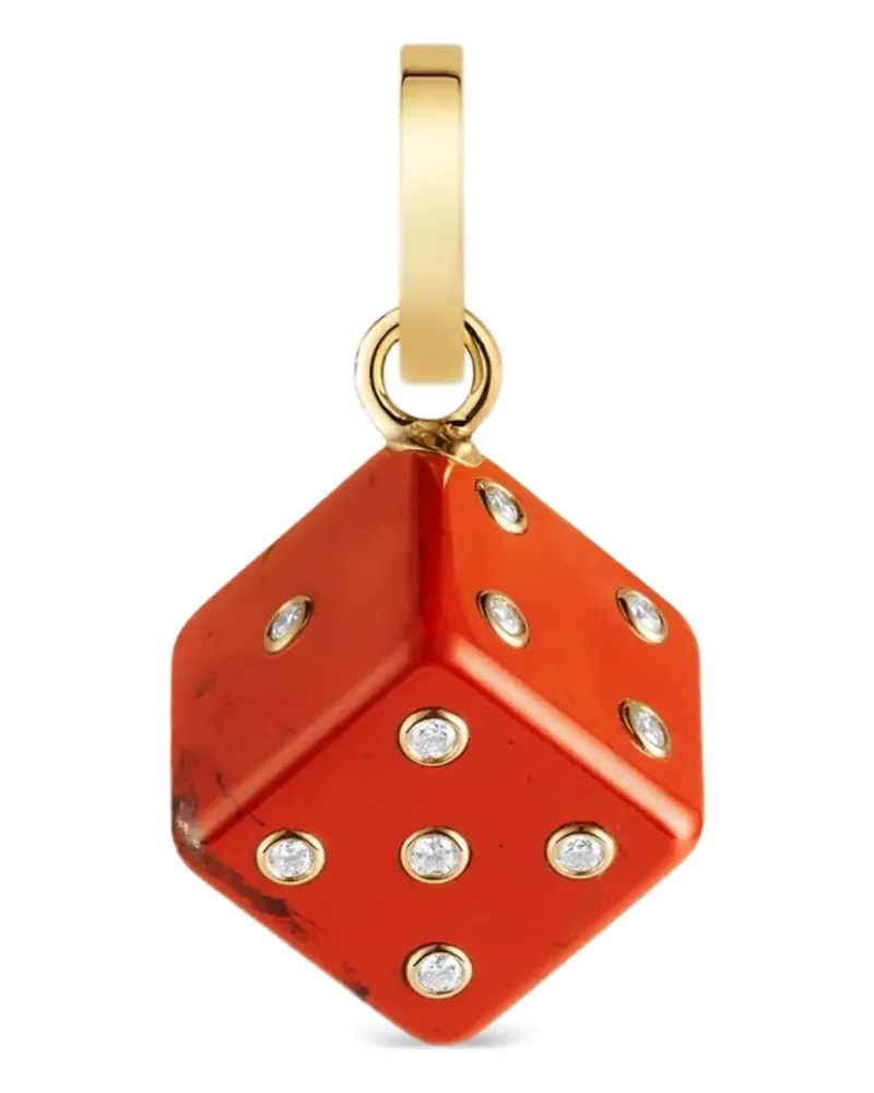 Marie Lichtenberg Jasper Dado Anhänger mit Diamanten - Rot Rot
