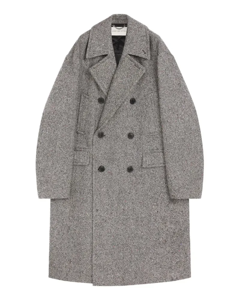 Dries van Noten Tweed-Mantel im Oversized-Look - Grau Grau