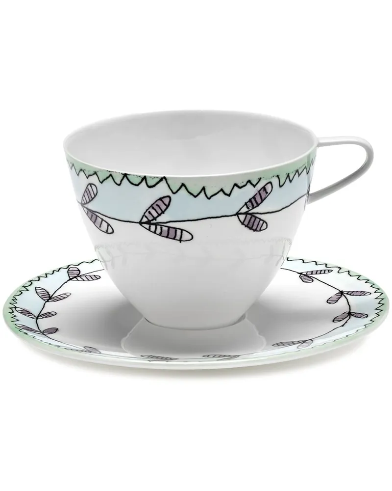 Serax x Marni Midnight Flowers Cappuccino-Tasse mit Untersetzer - Weiß Weiß