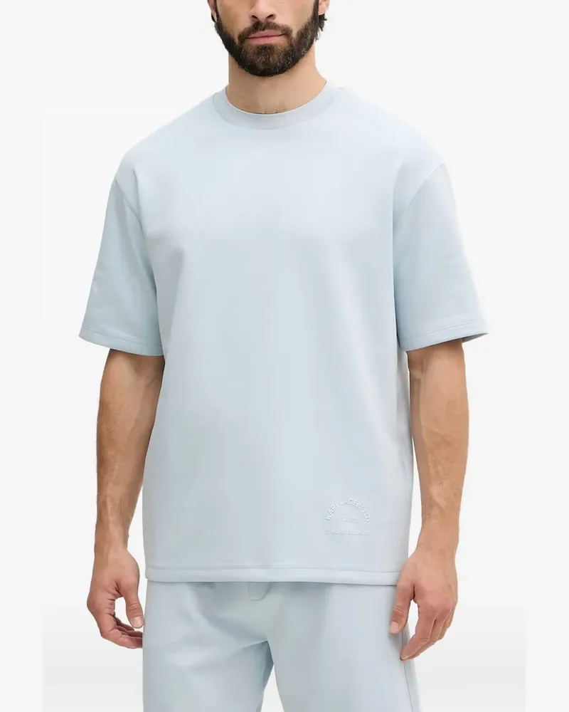 Karl Lagerfeld logo-embossed crew-neck T-shirt - Blau Blau