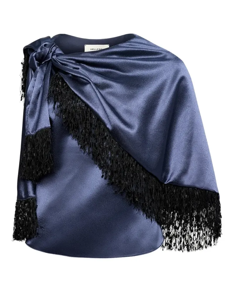 Hellessy Karina fringe-trimmed blouse - Blau Blau