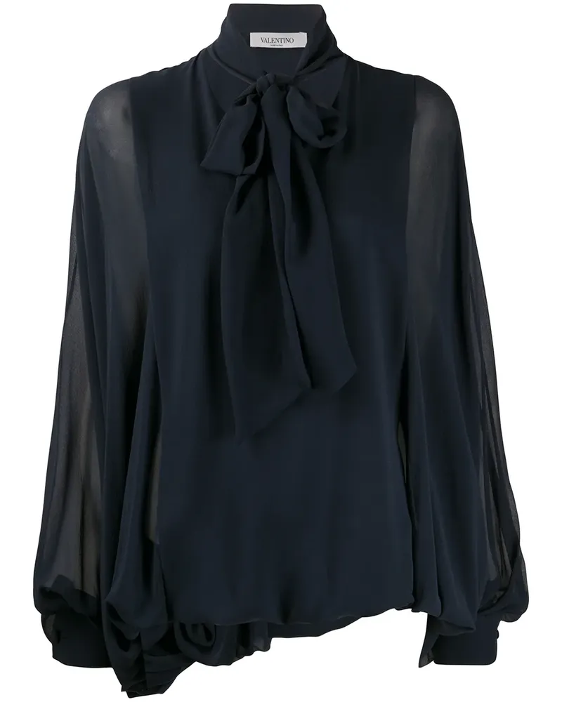 Valentino Garavani Bluse mit Schleifenkragen - Blau Blau
