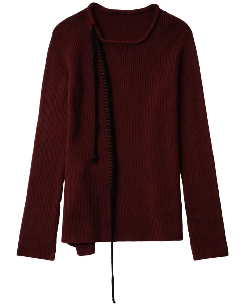 Yohji Yamamoto Pullover mit Ziernähten - Rot Rot
