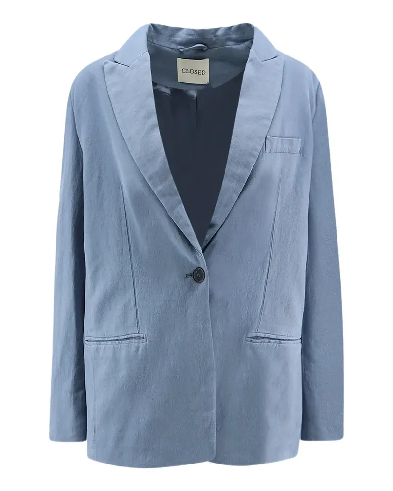 Closed single-breasted peak-lapel blazer - Blau Blau