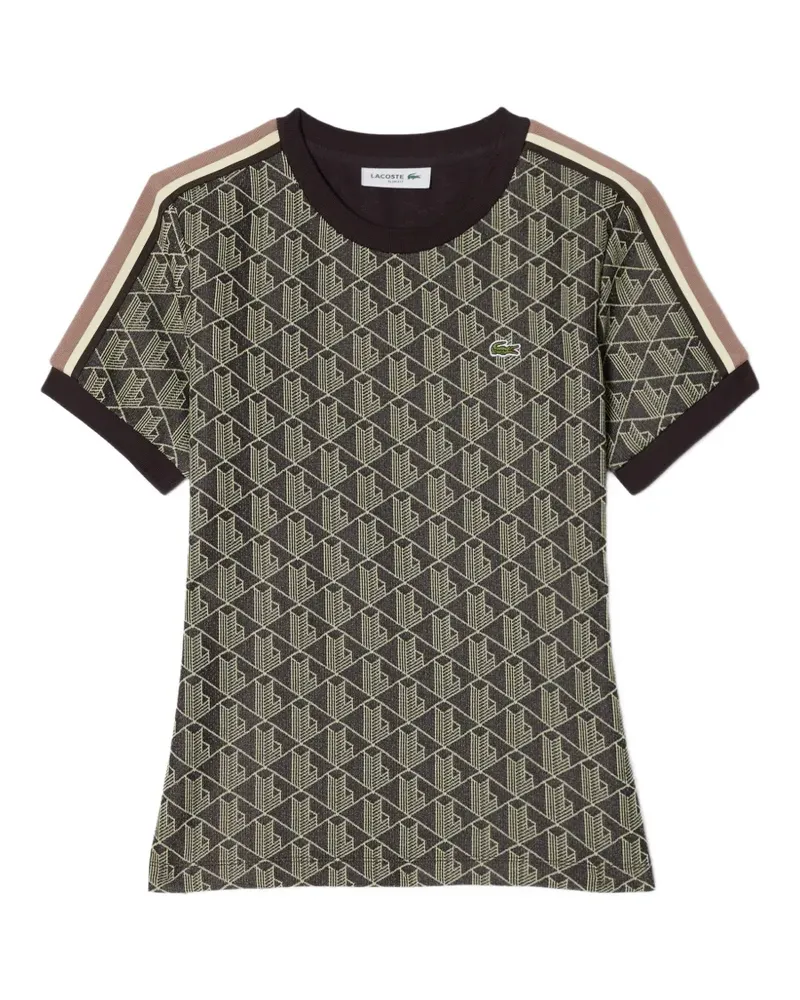 Lacoste Schmales T-Shirt mit Monogramm - Braun Braun