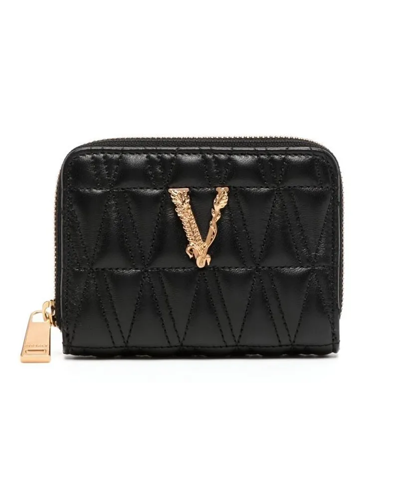 Versace leather zip around wallet Schwarz