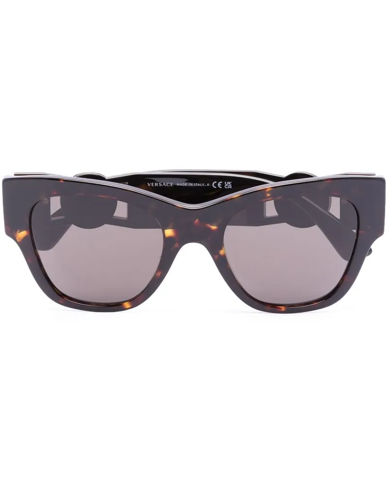 Versace Sonnenbrille mit rundem Gestell - Braun Braun