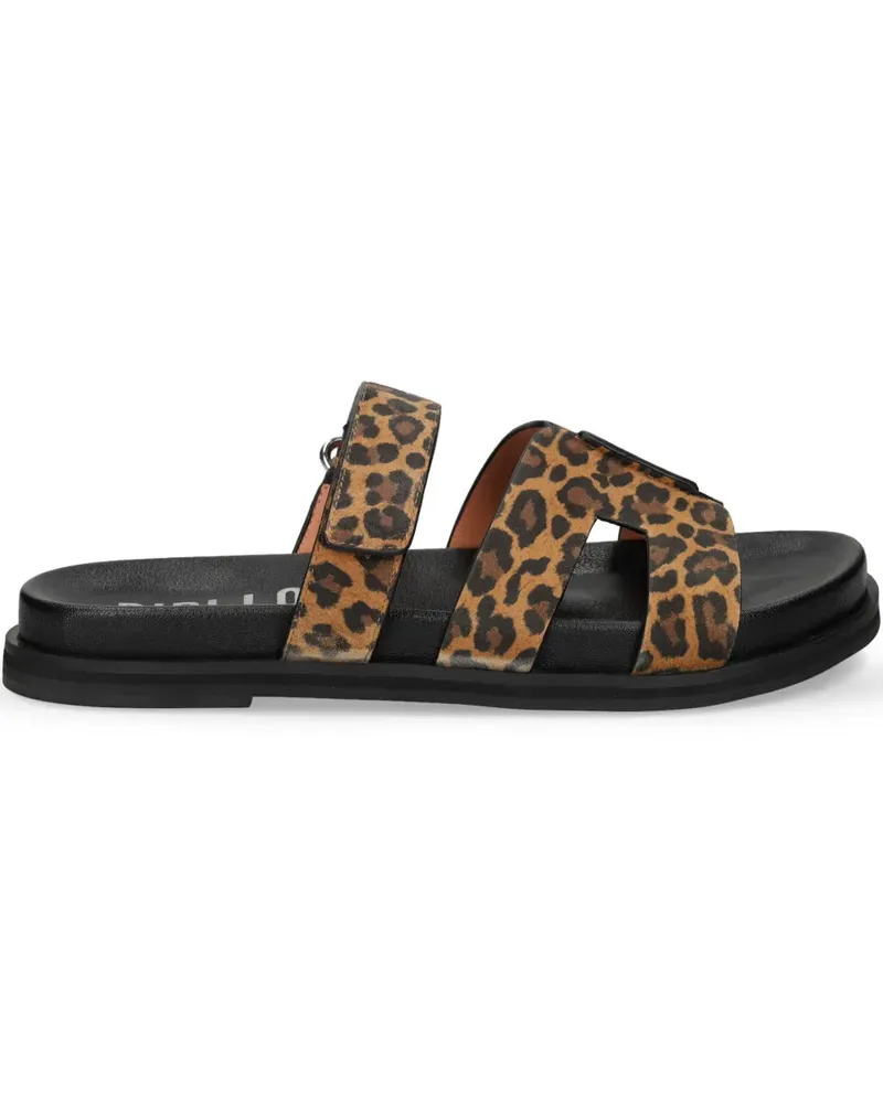 Bibi Lou Pantoletten mit Leoparden-Print - Braun Braun