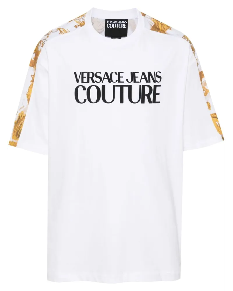 Versace Jeans T-Shirt mit Logo-Print Weiß