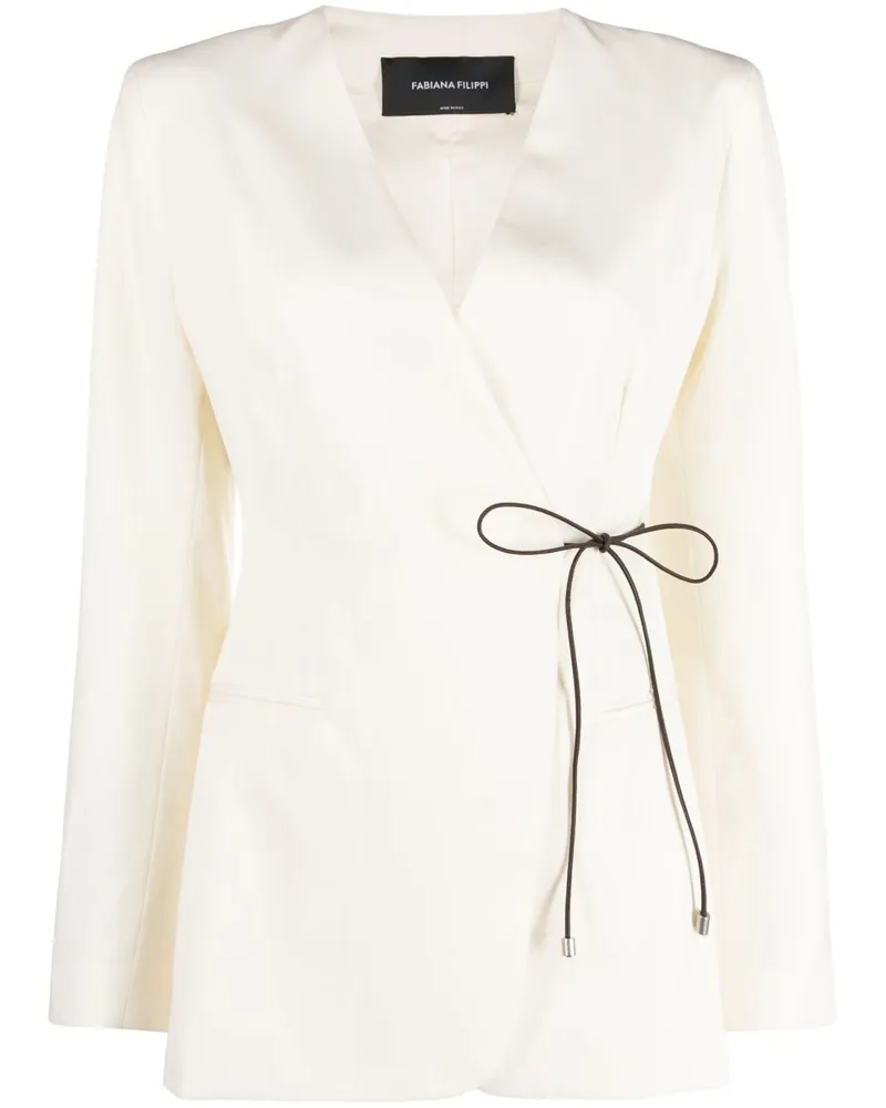 Fabiana Filippi Blazer mit seitlichem Verschluss - Weiß Weiß