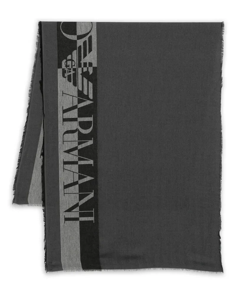 Emporio Armani Schal mit Logo-Detail - Grau Grau