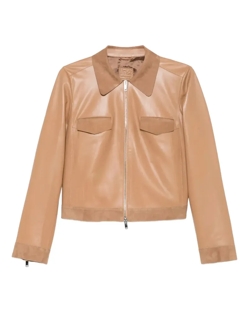 DESA Klassische Lederjacke - Braun Braun