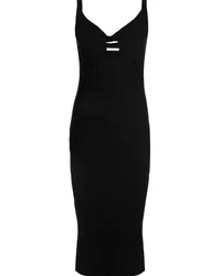 John Elliott + Co Geripptes Hemdkleid Schwarz