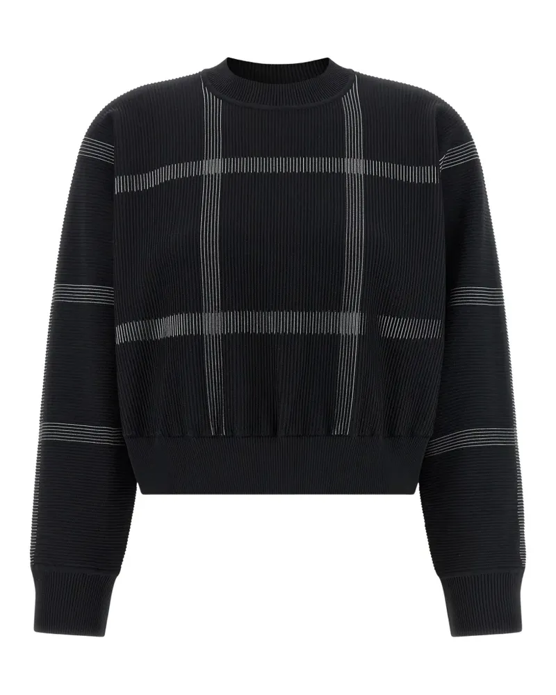 Issey Miyake Karierter Crossing Knit Pullover - Schwarz Schwarz