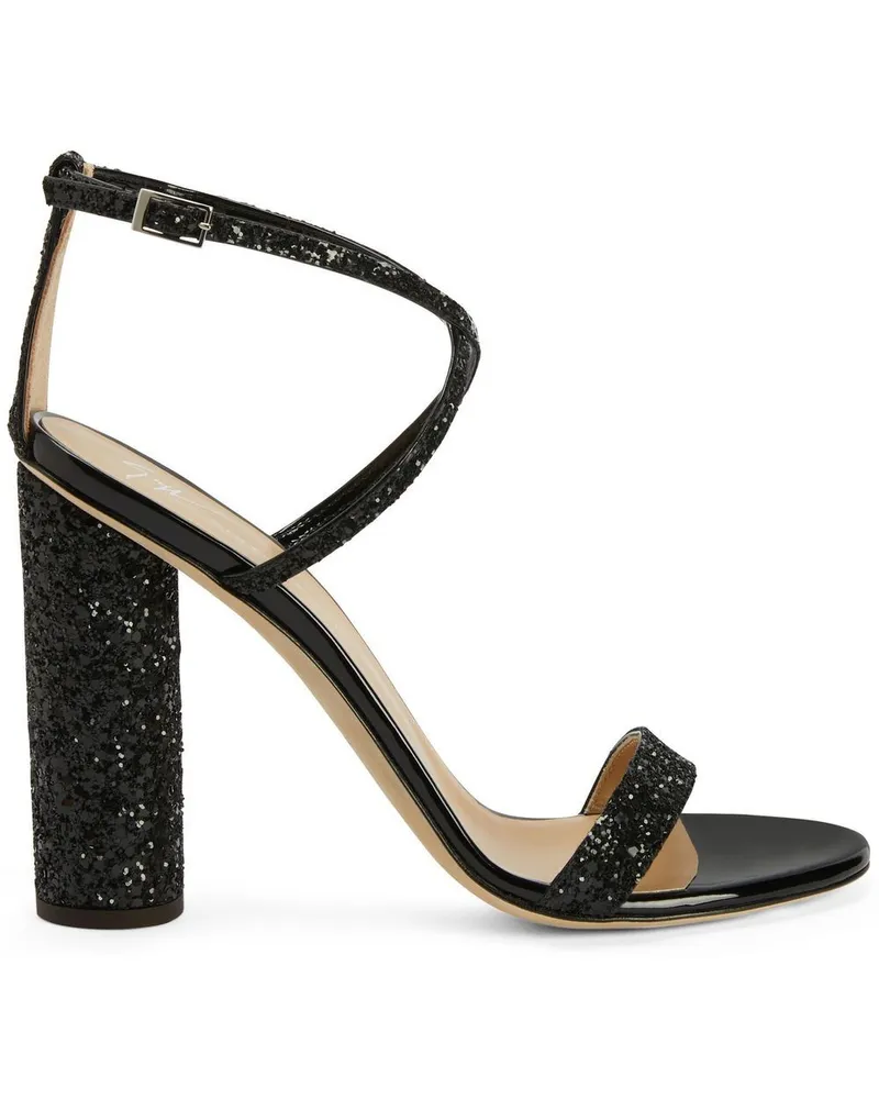 Giuseppe Zanotti Tara Sandalen im Glitter-Look 110mm - Schwarz Schwarz