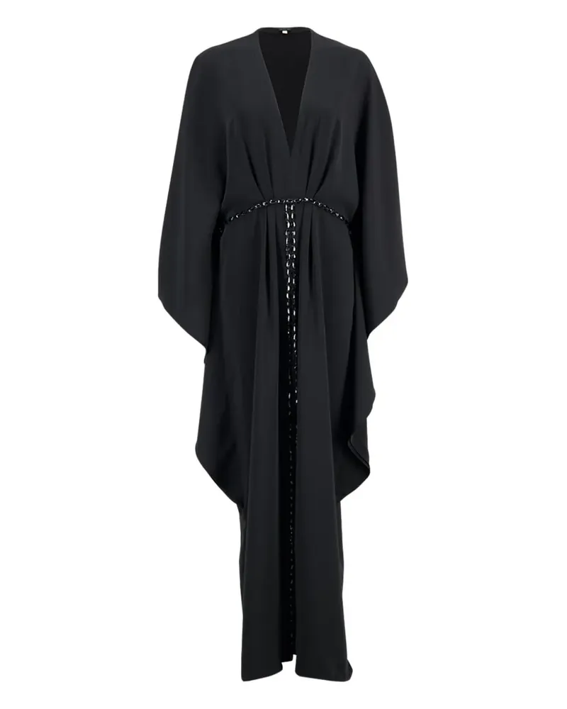 Johanna Ortiz Maxikleid mit Perlen - Schwarz Schwarz