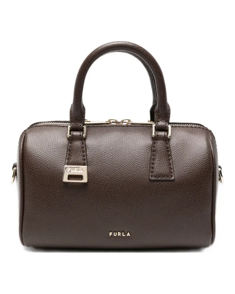Furla logo-plaque leather tote bag - Braun Braun