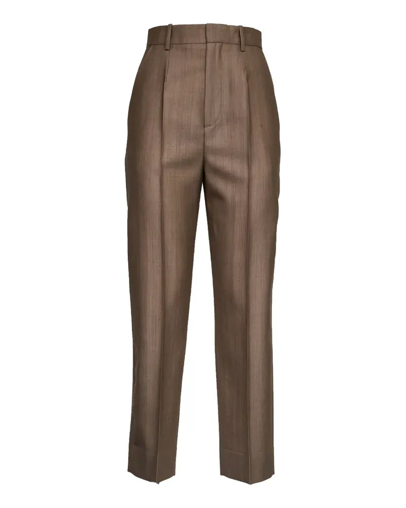 Victoria Beckham pressed-crease tailored trousers - Braun Braun