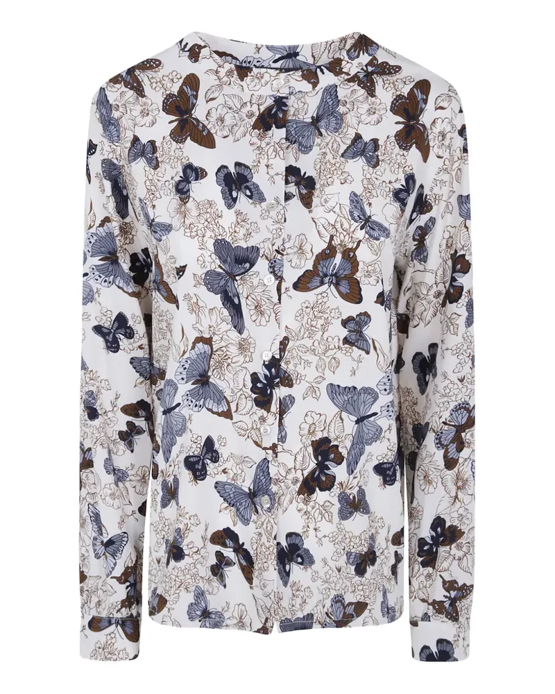 Laura Urbinati Corean butterfly-print silk shirt - Weiß Weiß