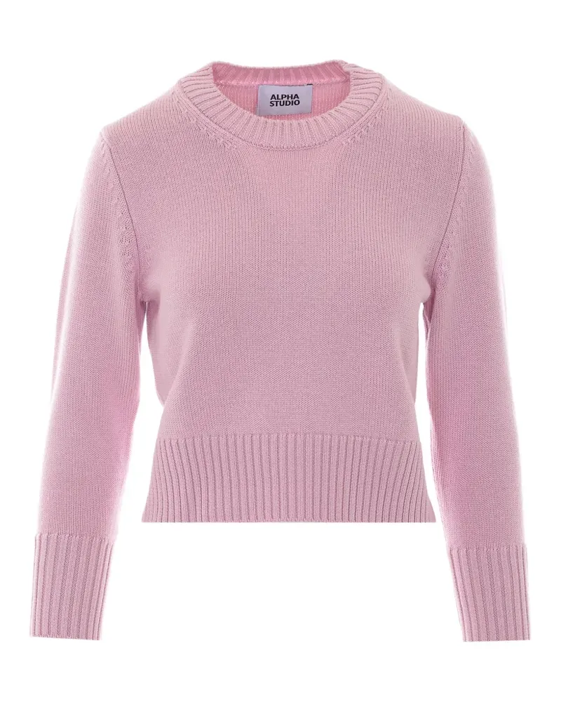Alpha Studio Pullover mit geripptem Saum - Rosa Rosa