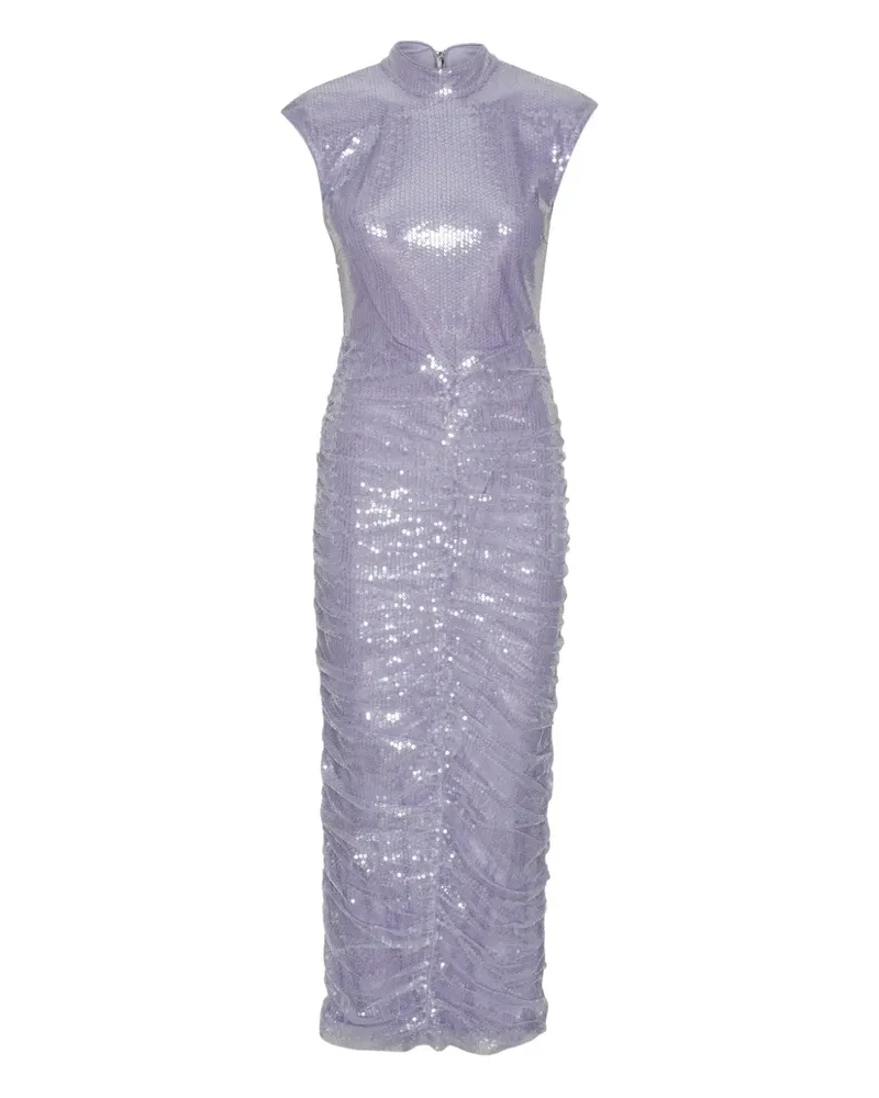 ROTATE Birger Christensen Midikleid mit Stehkragen - Violett Violett