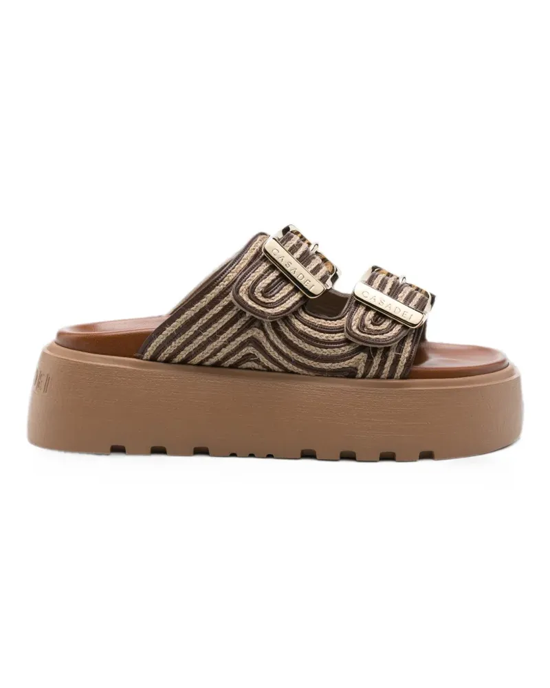 Casadei buckle-fastening platform sandals - Braun Braun