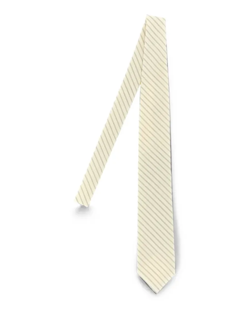AURALEE striped wool-twill tie - Weiß Weiß
