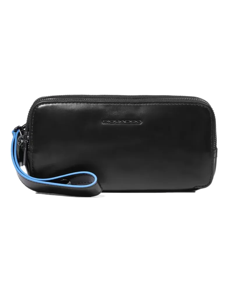 Piquadro removable dividers leather clutch bag - Schwarz Schwarz