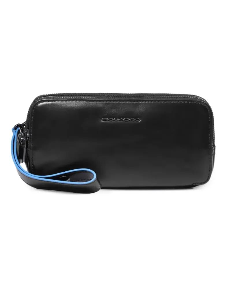 Piquadro removable dividers leather clutch bag - Schwarz Schwarz