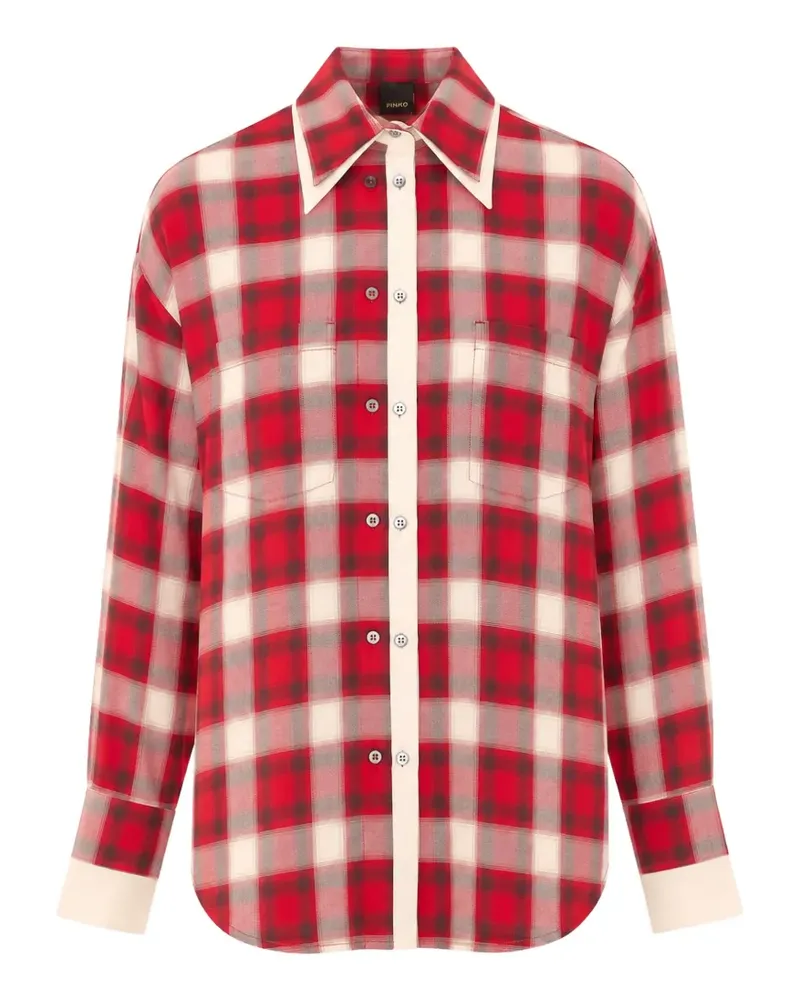 Pinko Kariertes Hemd mit Taschendetail - Rot Rot