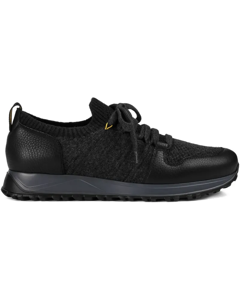 Doucal´s Sneakers mit Einsätzen aus Wolle - Schwarz Schwarz