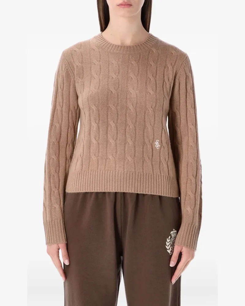 SPORTY & RICH cable-knit crew-neck sweater - Nude Nude