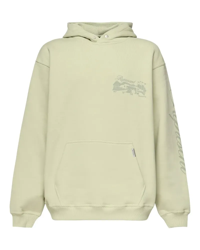 REPRESENT Hoodie mit Logo-Print - Grün Grün