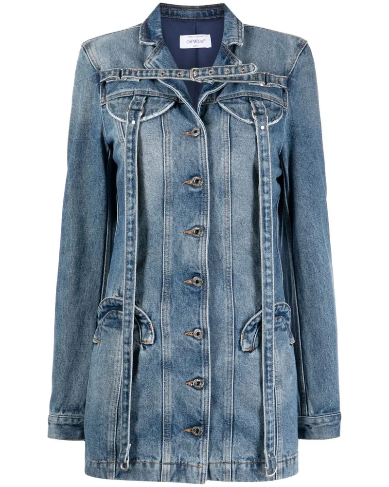 OFF-WHITE Langärmeliges Jeanskleid - Blau Blau