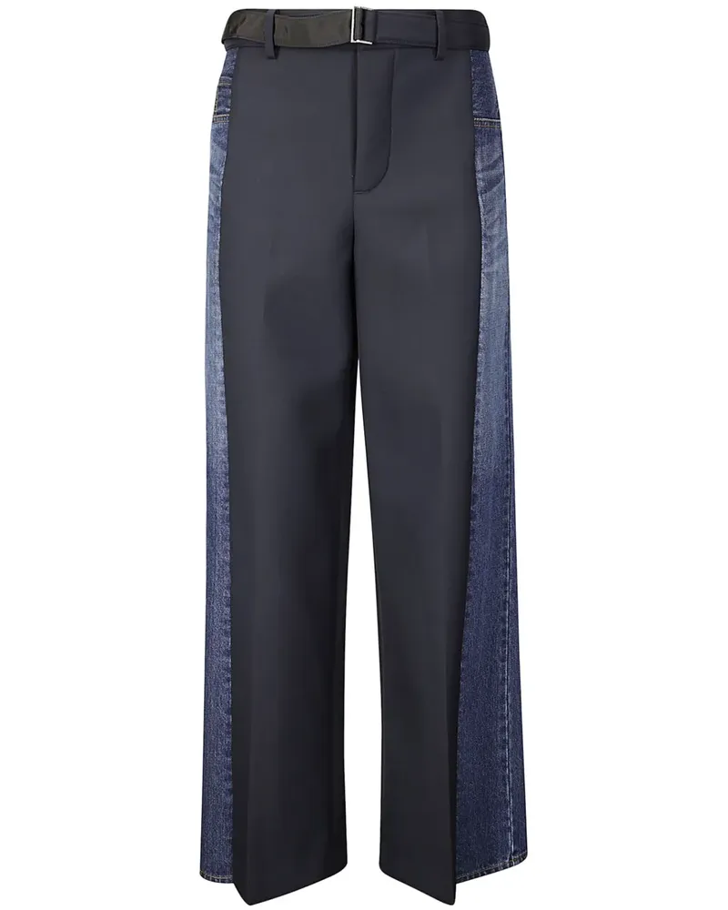 Sacai Hose mit Kontrasteinsätzen - Blau Blau