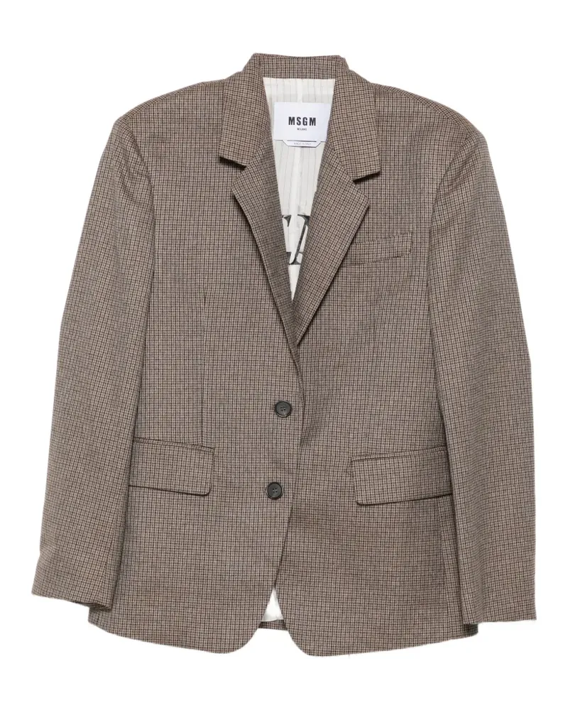 MSGM Jacke mit Hahnentrittmuster - Braun Braun
