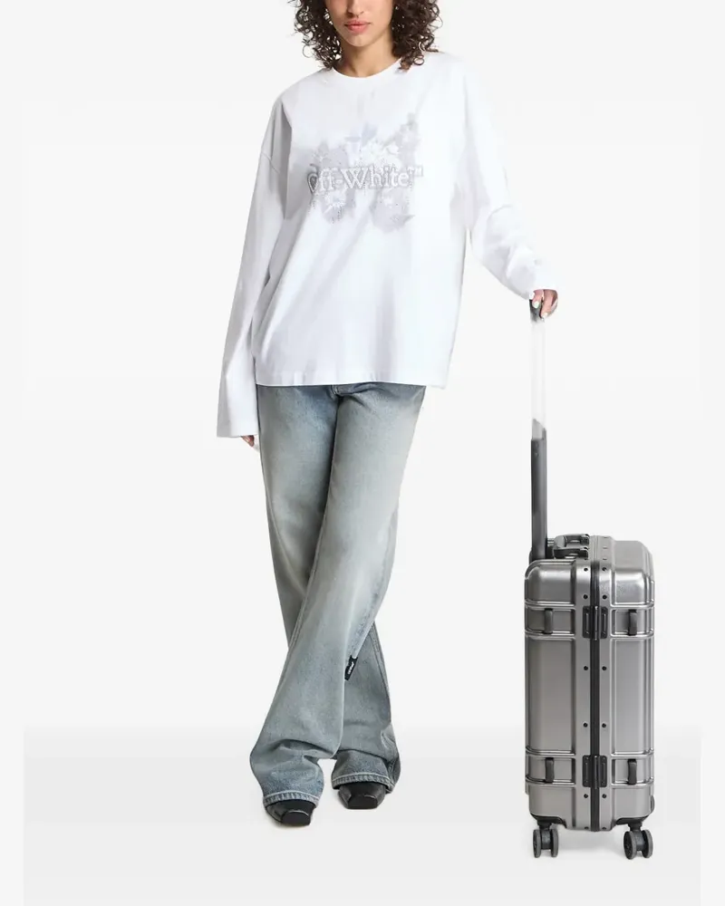 OFF-WHITE Crystal Flower long-sleeved T-shirt - Weiß Weiß