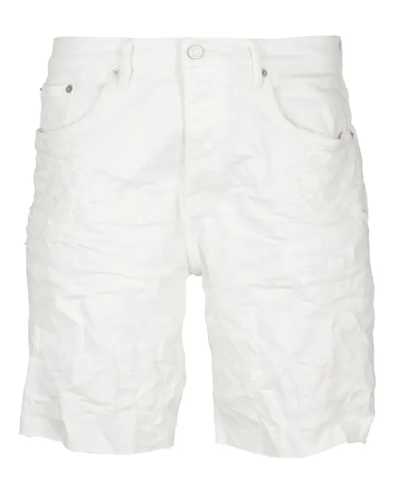 PURPLE BRAND Shorts mit Logo-Patch - Weiß Weiß