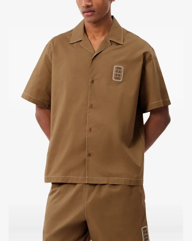 Lacoste Kurzärmeliges Hemd - Braun Braun