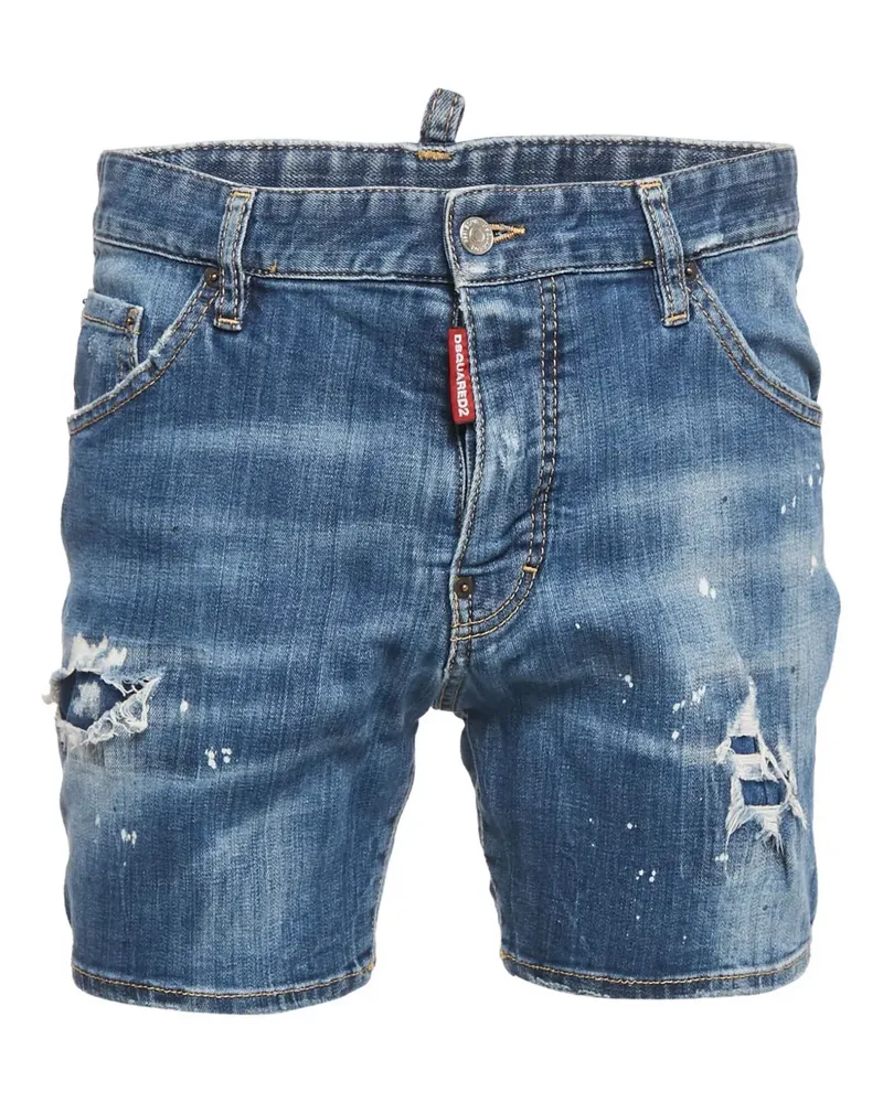 Dsquared2 Pre-owned Jeans-Shorts mit Farbklecks-Print - Blau Blau
