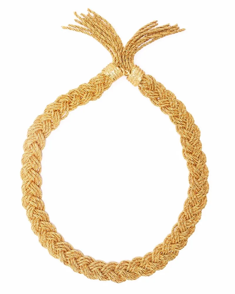 Aurélie Bidermann Geflochtene Miki Halskette - Gold Gold